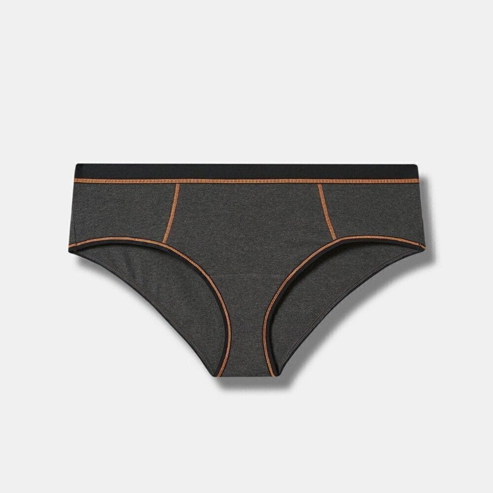 Torrid - Cotton Mid Rise Hipster Panty in Charcoal Heather And Orange Ochre‌‌‌